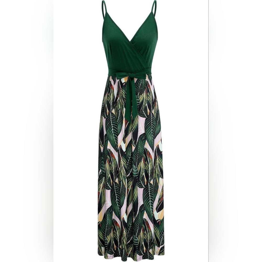 Amazon Tropical Green Maxi Dress - Picture 6 of 6